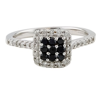 9ct White Gold Diamond Cluster Ring Size N